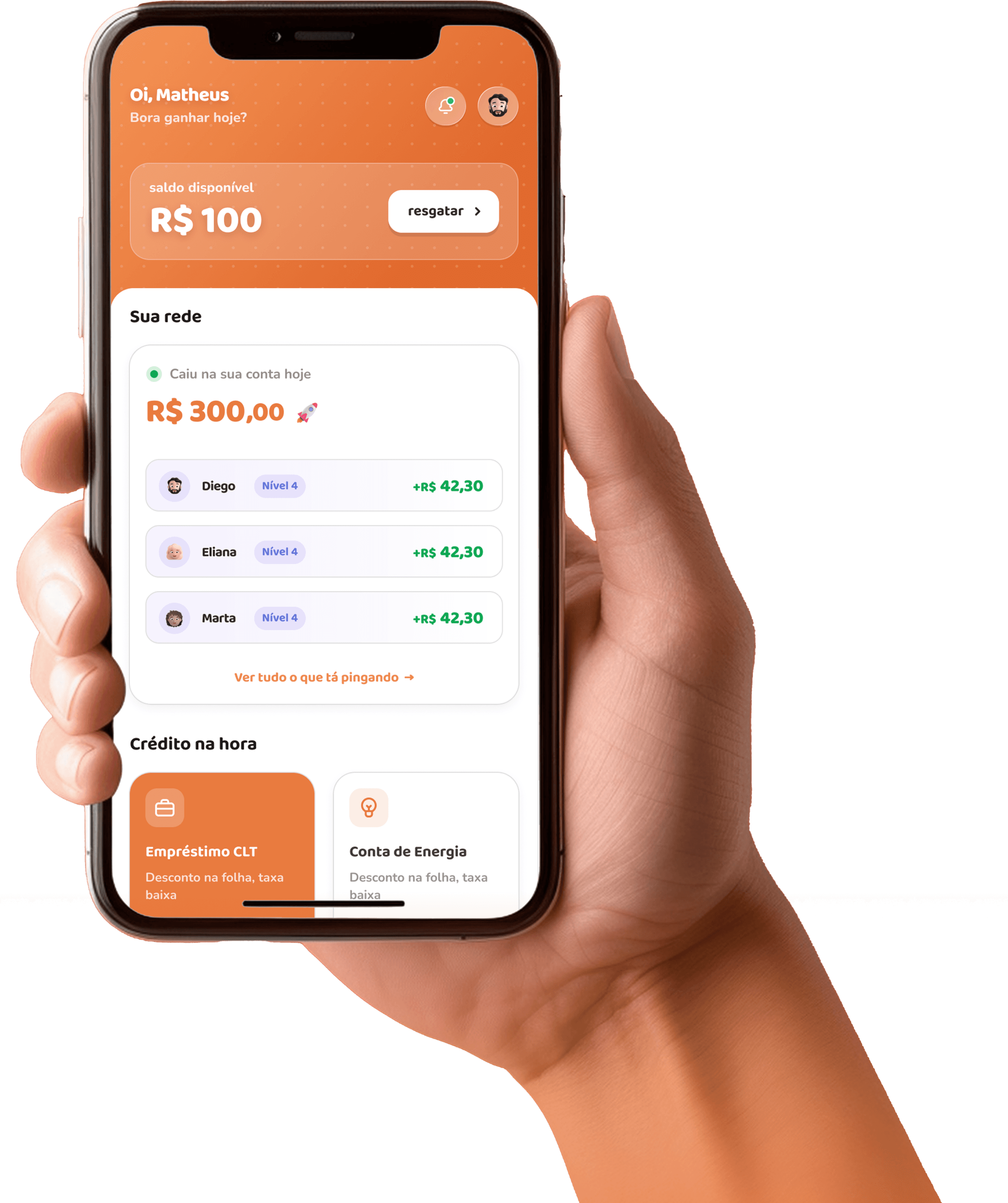 App Pixback com serviços, saldo e benefícios